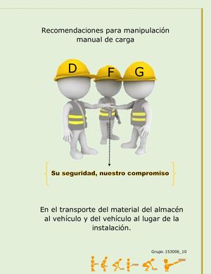Cartilla De Recomendaciones Manipulación De Cargas
