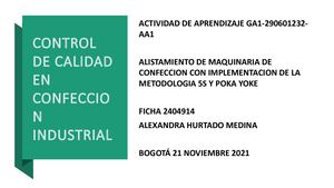Control De Calidad En La Confeccion Industrial