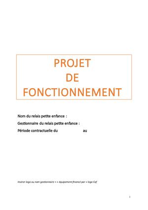 Projet de fonctionnement Rpe Caf 64