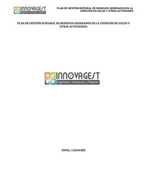 PLAN DE GESTIÓN INTEGRAL DE RESIDUOS GENERADOS EN LA ATENCIÓN EN SALUD