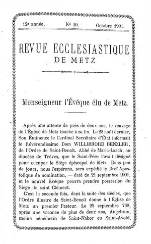 Revue Ecclésiastique de Metz 1901-10