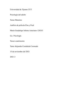 Analisis De Pelicula Elsa Y Fred