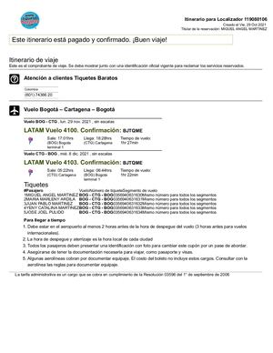 Itinerario Para Localizador 119080106