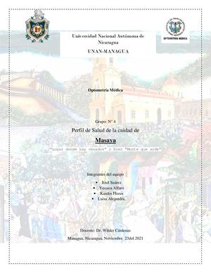 Perfil de la ciudad de Masaya