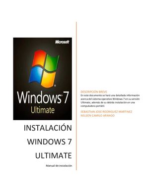 Instalación Windows 7 Ultimate