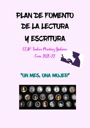 PLAN DE FOMENTO A LA LECTURA