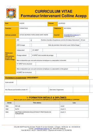 Cv Normé Laurence HOSPIE
