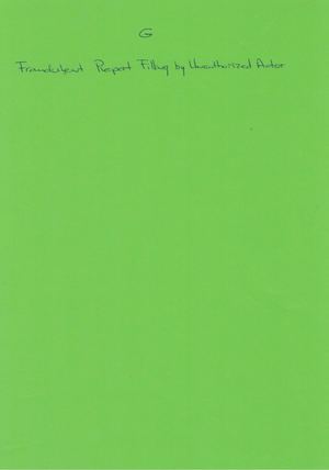 10 G Fraudulent Report Filling By Unauthorized Actor