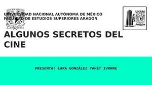 Presentación De Cine Lara González Yanet Ivonne