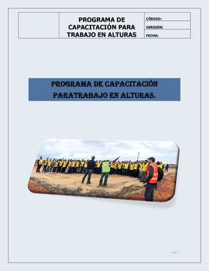 Programa De Capacitación Para Trabajo En Alturas