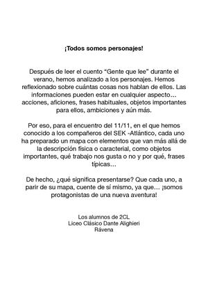 ¡Todos Somos Personajes! 2cl Liceo Dante Alighieri Rávena