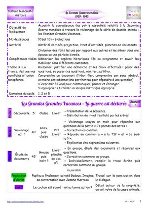Les Grandes Grandes Vacance Fiche De Preparation