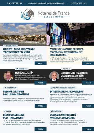 La lettre des notaires de France dans le monde / Novembre 2021