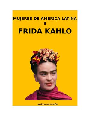 Mujeres De America Latina Ll Frida Kahlo