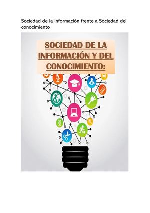 Sociedad de la información frente a sociedad del conocimiento
