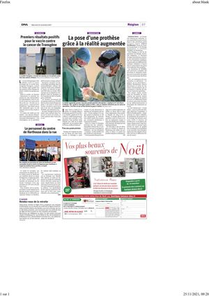 Article DNA 24.11.2021 : réalité augmentée une première en Alsace