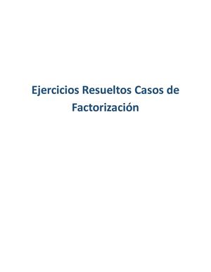 Ejercicios De Factor Común Resueltos