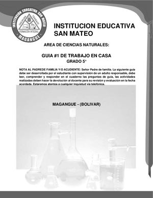 Guía De Todas Las ÁReas 5° P1 Primera Entrega