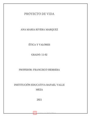 Proyecto De Vida Ana Rivera
