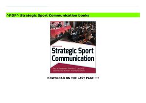 Strategic Sport Communication
