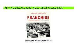 Franchise The Golden Arches In Black America