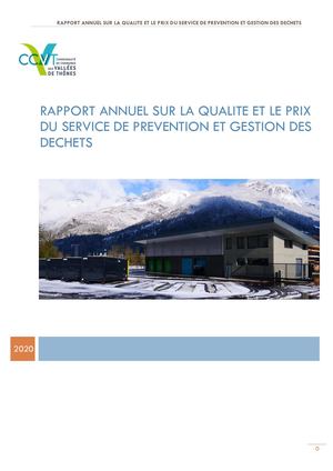Rapport annuel sur la qualité et le prix du service de prévention et gestion des déchets 2020
