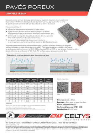 Celtys - Fiche Produit - Pavés Poreux