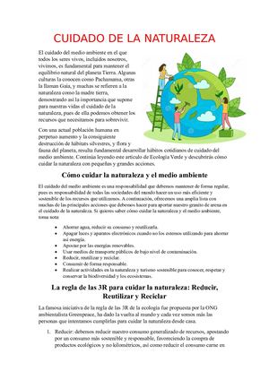 Cuidado De La Naturaleza
