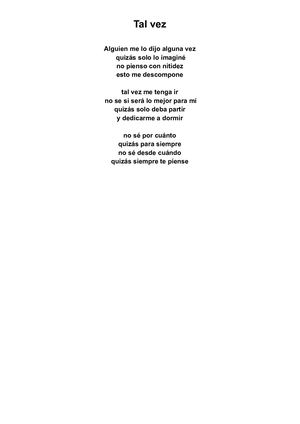 Tal Vez (poema personal)