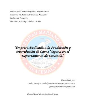 Empresa Dedicada A La Produccion Y Distribución De Carne Vegana