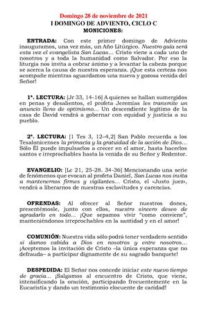 I Domingo De Adviento, Ciclo C