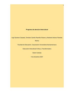 Programa De Atencion Intercultural Ibero 2021