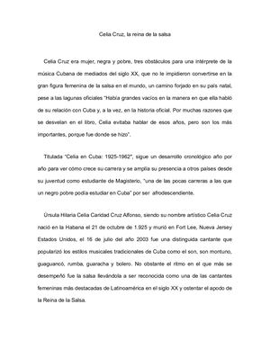 Vida De Celia Cruz