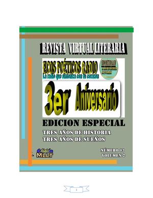 Revista Virtual Literaria Ecos Poéticos Radio Edición 3er Aniversario Vol 2
