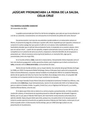 Azucar Pronunciaba La Reina De La Salsa Celia Cruz