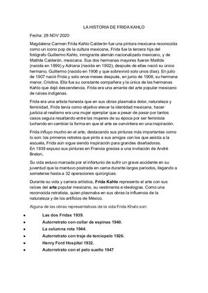 La Historia De Frida Kahlo