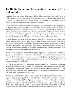 La Biblia Tiene Mucho Que Decir Respecto Al Final Del Mundo