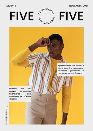 Portada Para Revista Sobre Moda De Hombre Con Foto, Negro Y Gris Claro