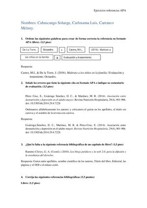 Ejercicios De Referencia Apa