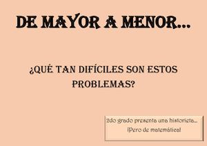 De Mayor A Menor - Historieta De Matemática