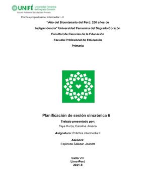 Esquema De Experiencia De Aprendizaje N°6