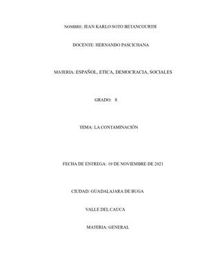 Trabajo Proyecto De Investigacion Contaminacion