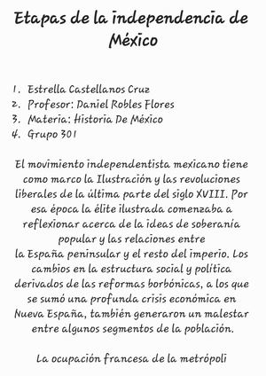 Las Cuatro Etapas De La Independencia