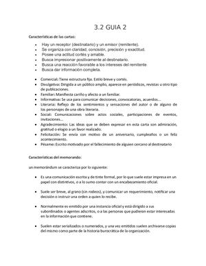 CARACERISTICAS DE CARTAS, MORANDO ETC