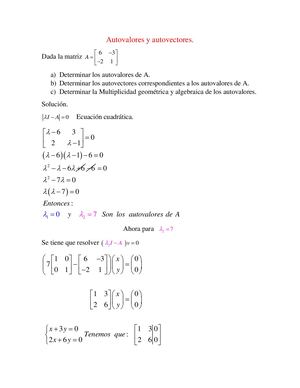 Autovalores Y Autovectores