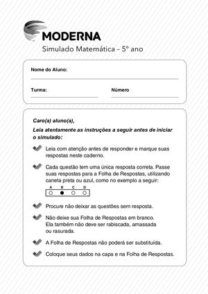 SIMULADO 5º ANO MATEMÁTICA