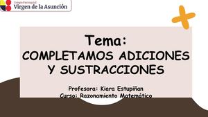 Clase 5 Completamos Adiciones Y Sustracciones