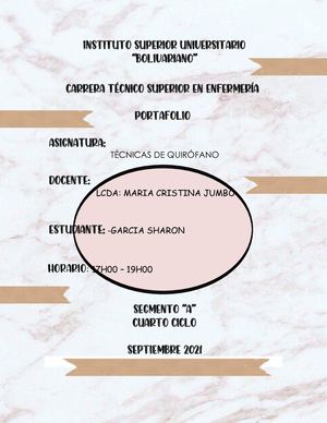 Portafolio Tecnico En Quirofano