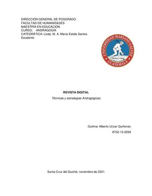 Tecnicas y herramientas andragogicas