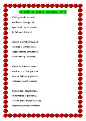 Pregón Selmana Cultural 2021